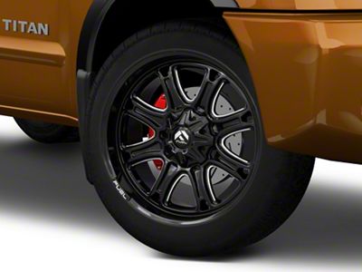 Fuel Wheels Darkstar Gloss Black Milled 6-Lug Wheel; 22x9; 1mm Offset (04-15 Titan)