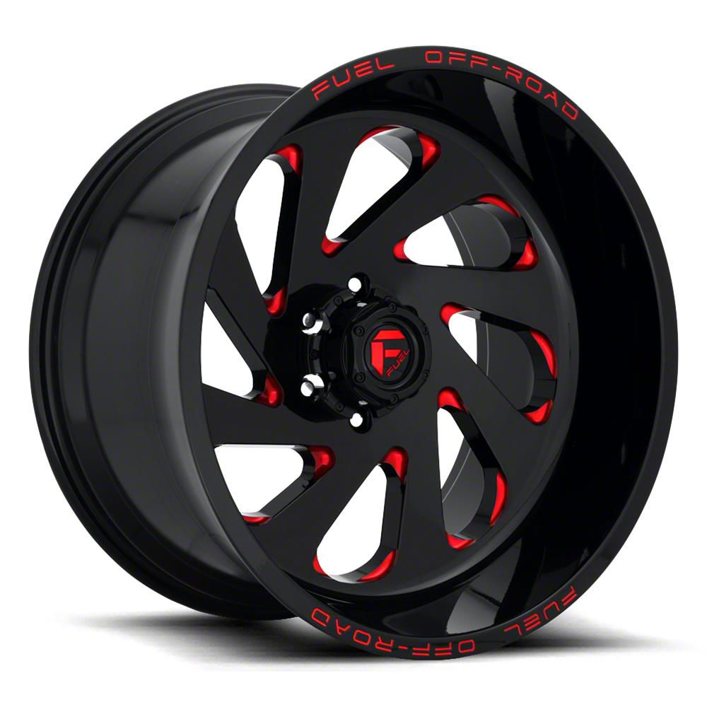 Fuel Wheels Titan Vortex Gloss Black with Red Tint Clear 6-Lug Wheel ...