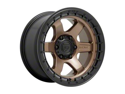 Fuel Wheels Block Matte Bronze with Black Ring 6-Lug Wheel; 18x9; 1mm Offset (05-15 Tacoma)