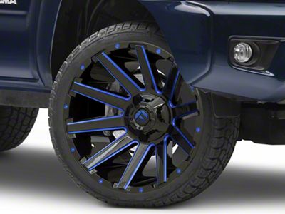 Fuel Wheels Contra Gloss Black with Blue Tinted Clear 6-Lug Wheel; 22x10; -19mm Offset (05-15 Tacoma)