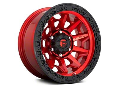 Fuel Wheels Covert Candy Red with Black Bead Ring 6-Lug Wheel; 17x9; 1mm Offset (05-15 Tacoma)