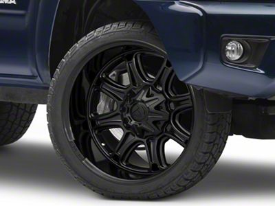 Fuel Wheels Darkstar Matte Black with Gloss Black Lip 6-Lug Wheel; 22x10; 10mm Offset (05-15 Tacoma)