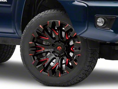 Fuel Wheels Quake Gloss Black Milled with Red Accents 6-Lug Wheel; 20x10; -18mm Offset (05-15 Tacoma)
