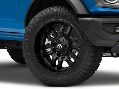 Fuel Wheels Sledge Matte Black with Gloss Black Lip 6-Lug Wheel; 20x10; -19mm Offset (22-25 Bronco Raptor)