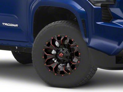 Fuel Wheels Assault Matte Black Red Milled 6-Lug Wheel; 17x9; 2mm Offset (24-25 Tacoma)