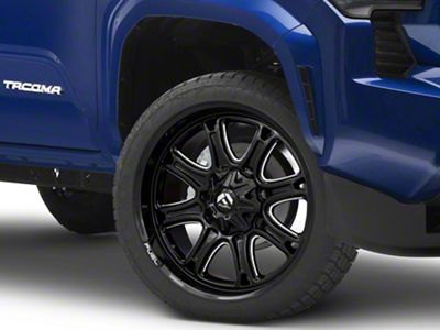 Fuel Wheels Darkstar Gloss Black Milled 6-Lug Wheel; 22x9; 1mm Offset (24-25 Tacoma)