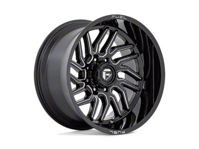 Fuel Wheels Hurricane Gloss Black Milled 6-Lug Wheel; 24x12; -44mm Offset (24-25 Tacoma)