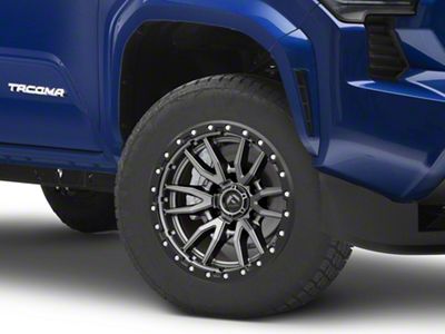 Fuel Wheels Rebel Matte Gunmetal with Black Bead Ring 6-Lug Wheel; 18x9; 1mm Offset (24-25 Tacoma)