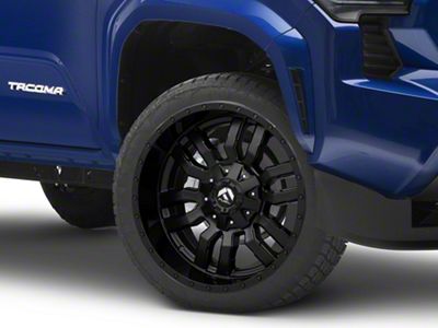 Fuel Wheels Sledge Matte Black with Gloss Black Lip 6-Lug Wheel; 22x12; -45mm Offset (24-25 Tacoma)