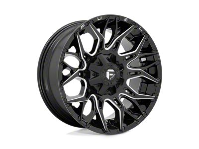 Fuel Wheels Twitch Glossy Black Milled 6-Lug Wheel; 22x12; -44mm Offset (24-25 Tacoma)