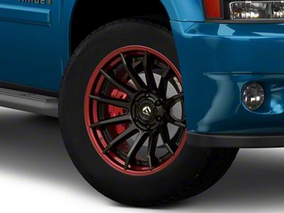 Fuel Wheels Fusion Forged Burn Matte Black with Candy Red Lip 6-Lug Wheel; 20x10; -18mm Offset (25-26 4Runner)