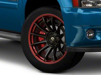 Fuel Wheels Fusion Forged Burn Matte Black with Candy Red Lip 6-Lug Wheel; 22x10; -18mm Offset (25-26 4Runner)
