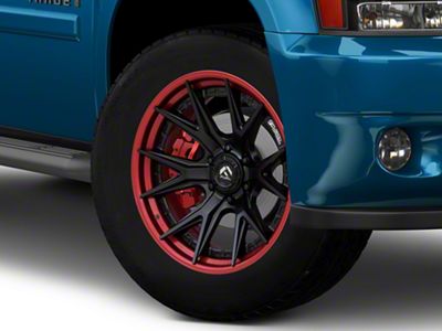 Fuel Wheels Fusion Forged Catalyst Matte Black with Candy Red Lip 6-Lug Wheel; 20x9; 1mm Offset (25-26 4Runner)