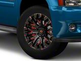 Fuel Wheels Quake Gloss Black Milled with Red Accents 6-Lug Wheel; 20x10; -18mm Offset (25-26 4Runner)