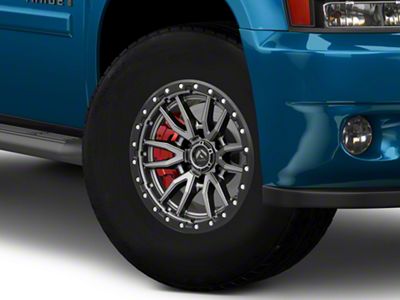 Fuel Wheels Rebel Matte Gunmetal with Black Bead Ring 6-Lug Wheel; 17x9; -12mm Offset (25-26 4Runner)