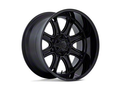 Fuel Wheels Darkstar Matte Black with Gloss Black Lip 6-Lug Wheel; 22x9; 1mm Offset (03-09 4Runner)