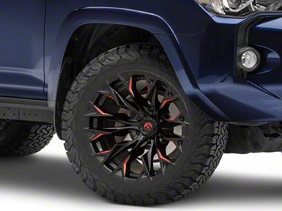 Fuel Wheels Flame Gloss Black Milled with Red Accents 6-Lug Wheel; 20x9; 20mm Offset (10-24 4Runner)