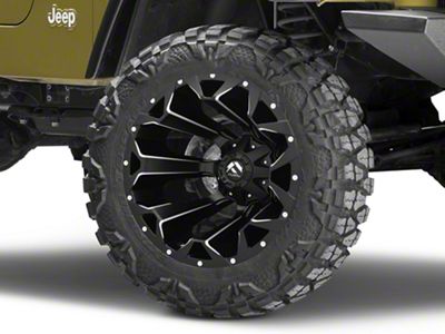 Fuel Wheels Assault Satin Black Milled Wheel; 20x12; -43mm Offset (97-06 Jeep Wrangler TJ)