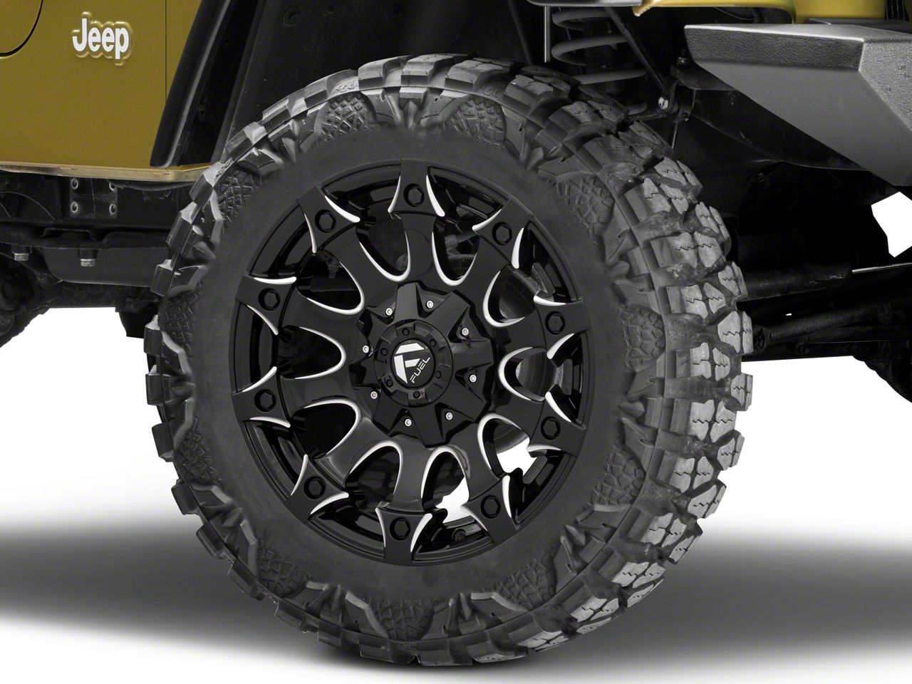 Fuel Wheels Jeep Wrangler Battle Axe Gloss Black Milled