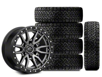 17x9 Fuel Wheels Rebel & 34in BF Goodrich All-Terrain T/A KO Tire Package; Set of 5 (21-25 Bronco, Excluding Raptor)
