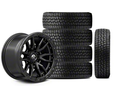 17x9 Fuel Wheels Rebel & 33in Milestar All-Terrain Patagonia AT/R Tire Package; Set of 5 (21-25 Bronco, Excluding Raptor)