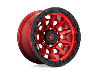 Fuel Wheels Covert Candy Red with Black Bead Ring 6-Lug Wheel; 17x9; -12mm Offset (22-25 Bronco Raptor)