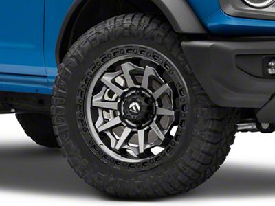 Fuel Wheels Covert Matte Gunmetal with Black Bead Ring 6-Lug Wheel; 20x10; -18mm Offset (22-25 Bronco Raptor)