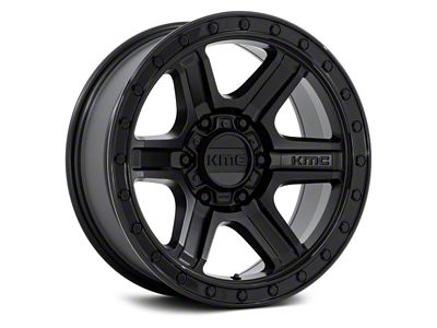 Fuel Wheels Outrun Matte Black with Gloss Black Lip 6-Lug Wheel; 17x8.5; -10mm Offset (21-25 Bronco, Excluding Raptor)