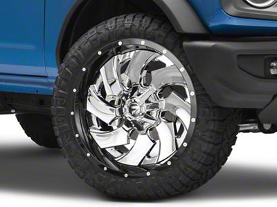 Fuel Wheels Cleaver Chrome with Gloss Black 6-Lug Wheel; 22x10; -13mm Offset (22-25 Bronco Raptor)