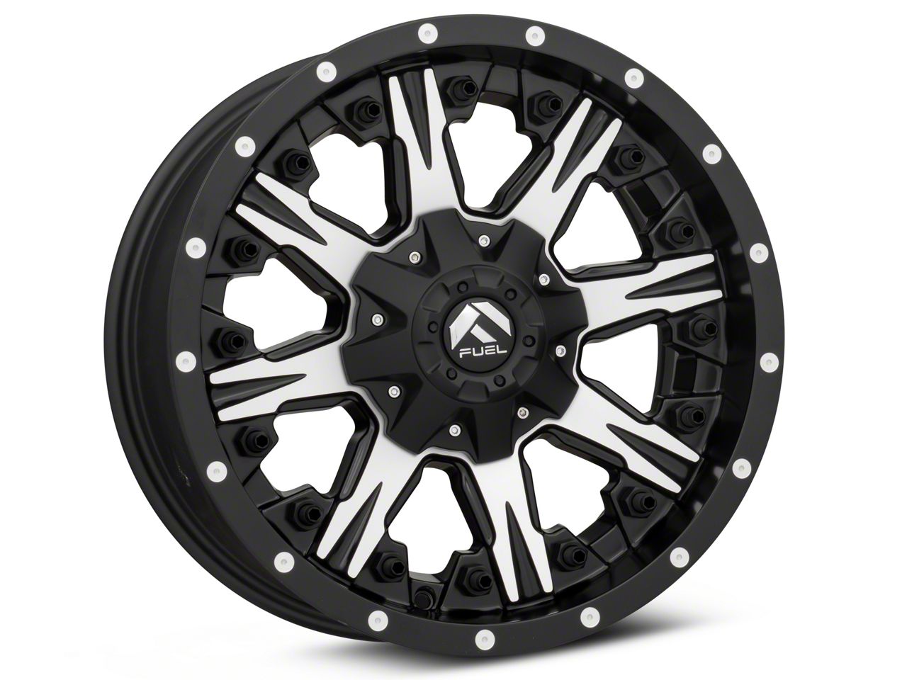 Fuel Wheels Bronco NUTZ Matte Black Machined 6-Lug Wheel; 18x9; 1mm ...