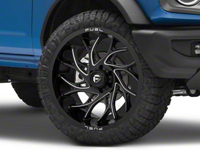 Fuel Wheels Runner Gloss Black Milled 6-Lug Wheel; 22x12; -44mm Offset (22-25 Bronco Raptor)