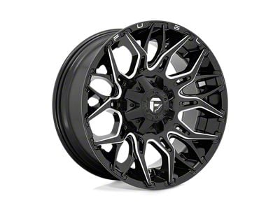 Fuel Wheels Twitch Glossy Black Milled 6-Lug Wheel; 22x12; -44mm Offset (21-25 Bronco, Excluding Raptor)