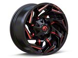 Fuel Wheels Reaction Gloss Black Milled with Red Tint Wheel; 22x12; -44mm Offset (84-01 Jeep Cherokee XJ)