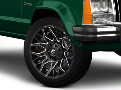 Fuel Wheels Twitch Glossy Black Milled Wheel; 22x10; -18mm Offset (84-01 Jeep Cherokee XJ)