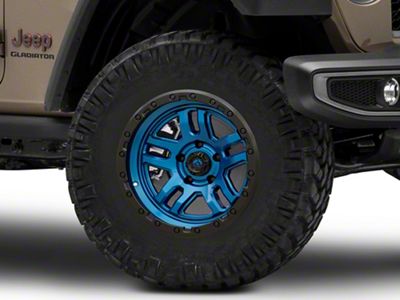 Fuel Wheels Ammo Gloss Blue with Black Bead Ring Wheel; 17x9; -12mm Offset (20-25 Jeep Gladiator JT)