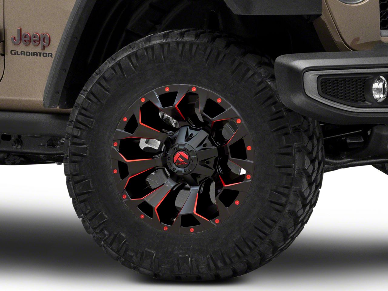 ワールドテックウォリアー　レネゲード Fuel Wheels Jeep Gladiator Assault Matte Black Red Milled
