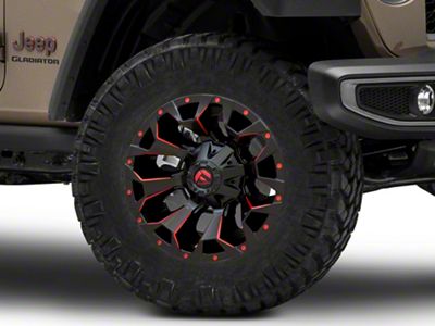 Fuel Wheels Assault Matte Black Red Milled Wheel; 18x9; 1mm Offset (20-25 Jeep Gladiator JT)