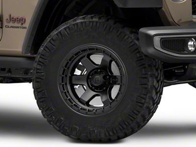 Fuel Wheels Block Matte Black with Black Ring Wheel; 17x9; -12mm Offset (20-25 Jeep Gladiator JT)