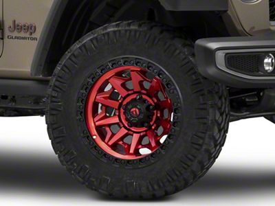 Fuel Wheels Covert Candy Red with Black Bead Ring Wheel; 20x10; -18mm Offset (20-25 Jeep Gladiator JT)