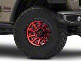 Fuel Wheels Covert Candy Red with Black Bead Ring Wheel; 17x9; 1mm Offset (20-25 Jeep Gladiator JT)