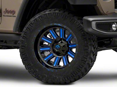 Fuel Wheels Hardline Gloss Black with Blue Tinted Clear Wheel; 20x10; -18mm Offset (20-25 Jeep Gladiator JT)