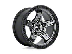 Fuel Wheels Kicker Matte Gunmetal with Black Bead Ring Wheel; 17x9; -12mm Offset (20-25 Jeep Gladiator JT)