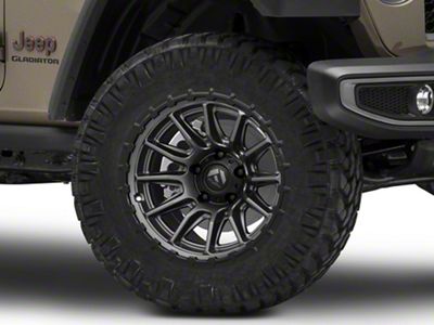 Fuel Wheels Piston Matte Gunmetal with Gloss Black Lip Wheel; 20x9; 1mm Offset (20-25 Jeep Gladiator JT)