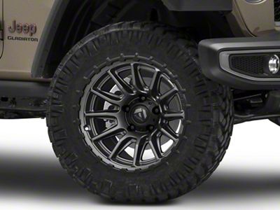 Fuel Wheels Piston Matte Gunmetal with Gloss Black Lip Wheel; 22x9.5; 20mm Offset (20-25 Jeep Gladiator JT)