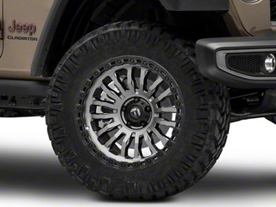 Fuel Wheels Rincon Matte Gunmetal with Black Ring Wheel; 20x10; -18mm Offset (20-25 Jeep Gladiator JT)