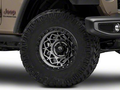 Fuel Wheels Unit Matte Gunmetal with Matte Black Ring Wheel; 17x9; 1mm Offset (20-25 Jeep Gladiator JT)