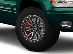 Fuel Wheels Rebel Matte Gunmetal with Black Bead Ring Wheel; 17x9; -12mm Offset (99-04 Jeep Grand Cherokee WJ)
