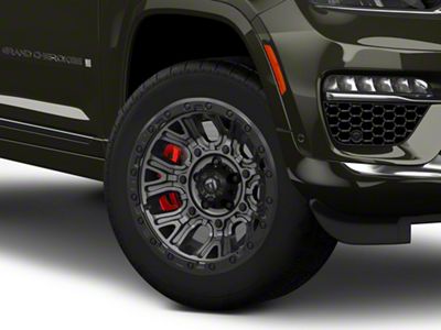 Fuel Wheels Traction Matte Gunmetal with Black Ring Wheel; 20x9; 1mm Offset (22-25 Jeep Grand Cherokee WL)