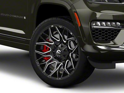 Fuel Wheels Twitch Glossy Black Milled Wheel; 22x10; -18mm Offset (22-25 Jeep Grand Cherokee WL)