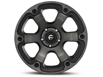 Fuel Wheels Beast Matte Black Machined Wheel; 18x9; -12mm Offset (05-10 Jeep Grand Cherokee WK)